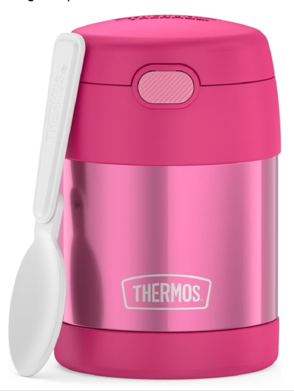Thermos Pink Insulated Food Jar Food Hot or Cold Kids Food Jar with Spoon